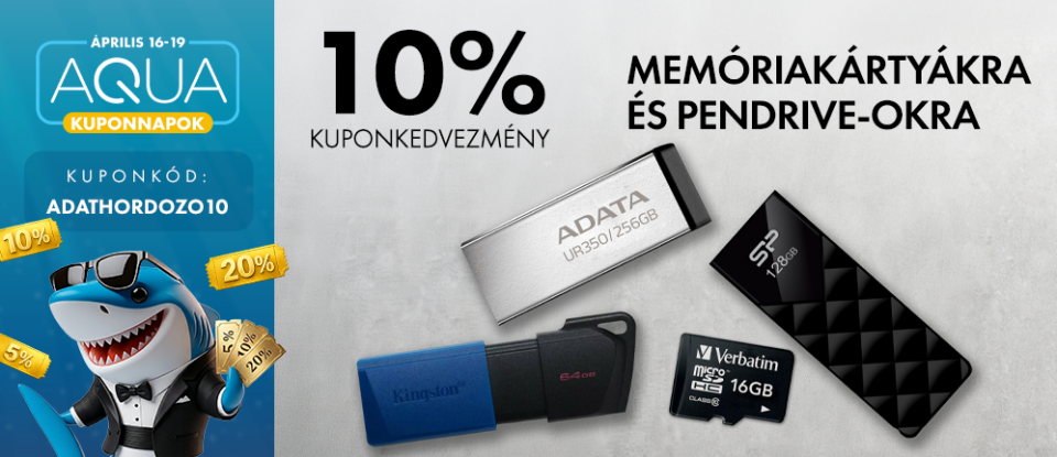 10% Kupon Kedvezmény memóriakártyákra és pendrive-okra