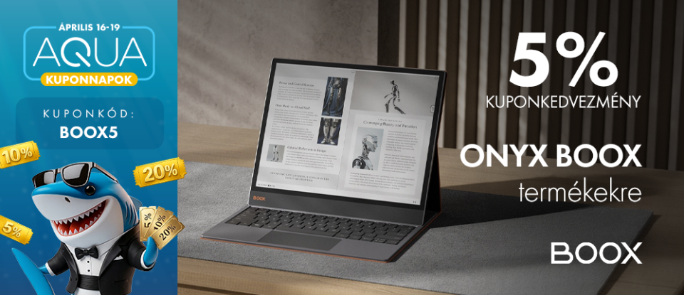 5% Kuponkedvezmény Onyx BOOX termékekre