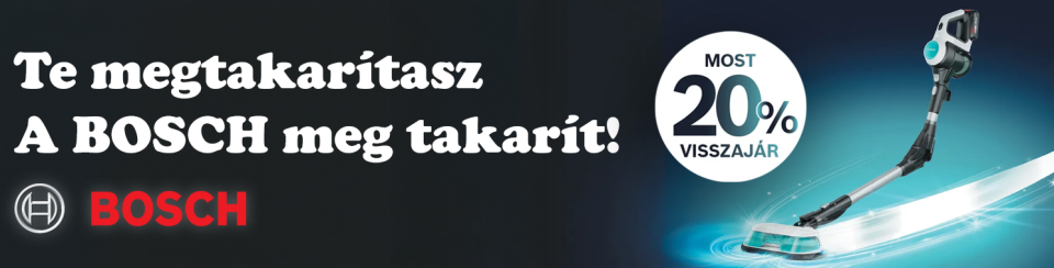 Bosch Unlimited vezeték nélküli porszívók 20% pénzvisszatérítéssel
