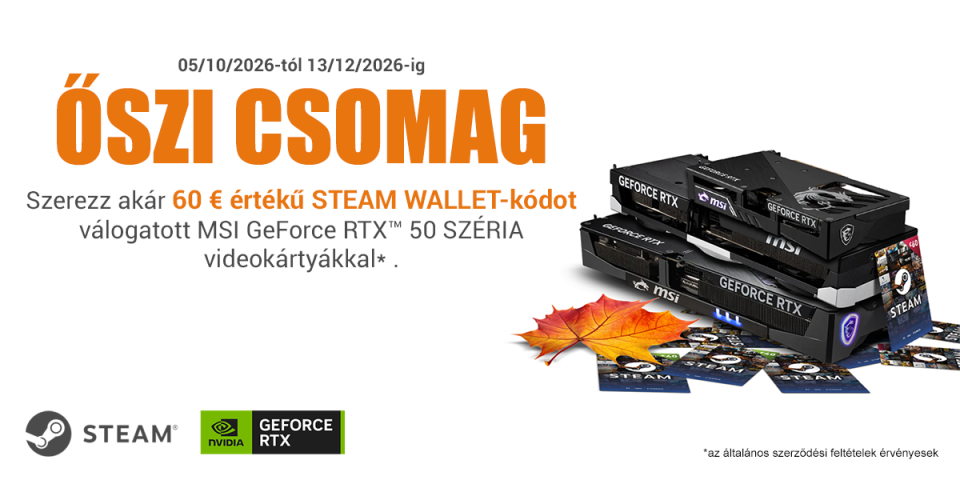 Őszi csomag - Steam kódok válogatott MSI RTX50-es videokártyák mellé